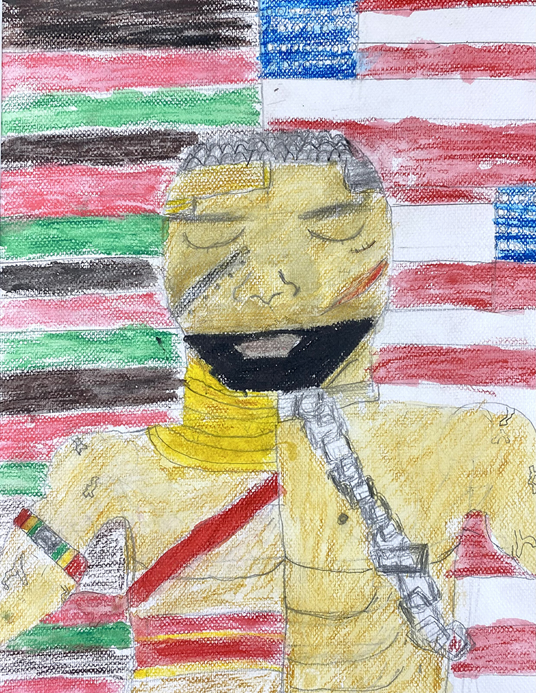 Antonio Parker age 13 Who Are We Drawing Watercolor